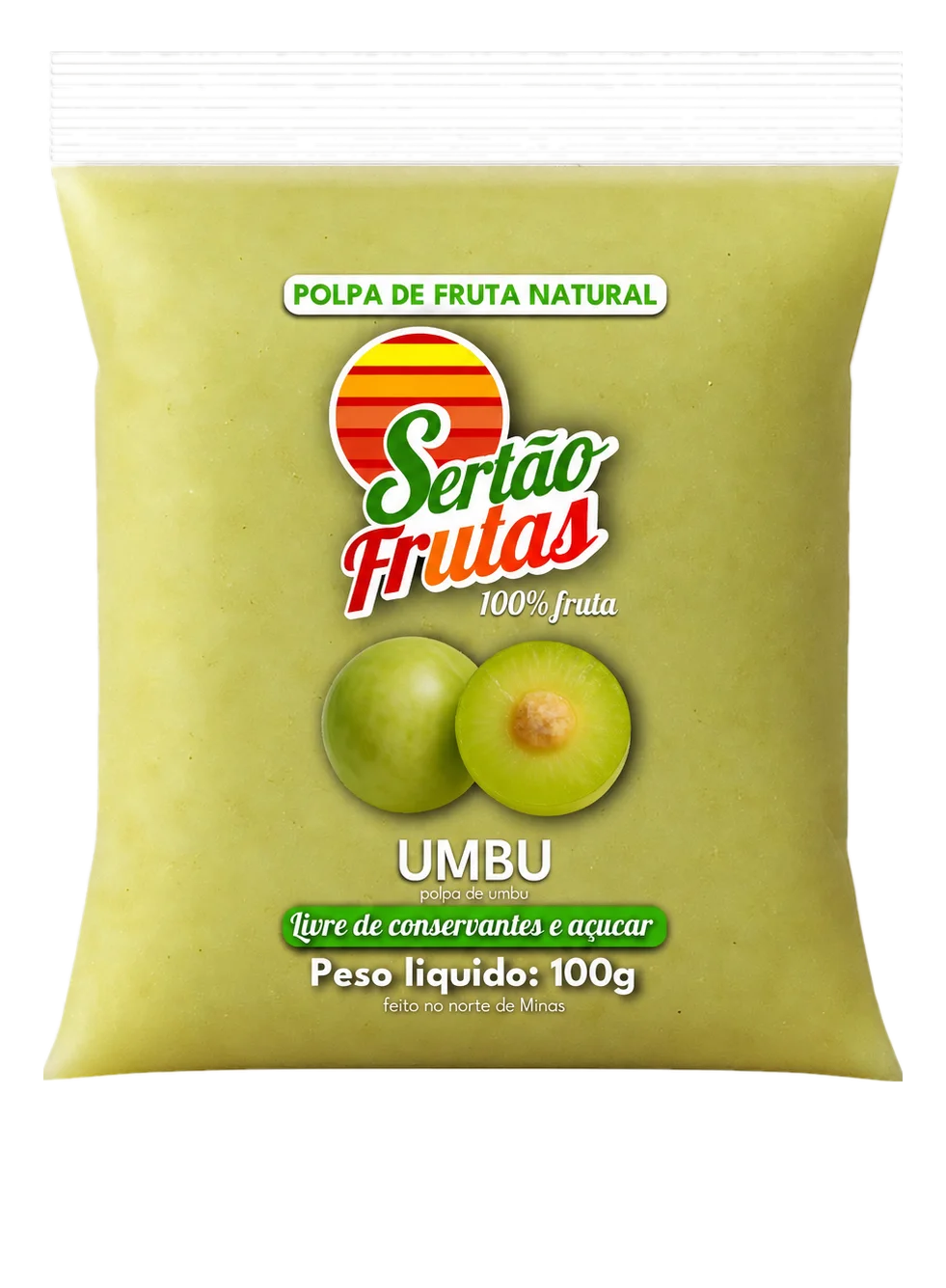 Embalagem da polpa de Umbu Sertão Frutas, 100g